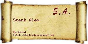 Sterk Alex névjegykártya